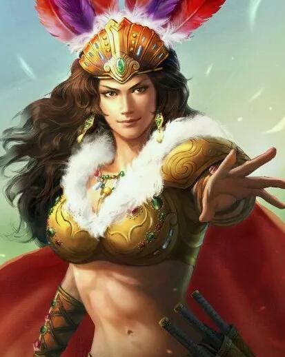 《三国演义》手游中,祝融夫人形象来源于南中王孟获之妻祝融夫人,是一