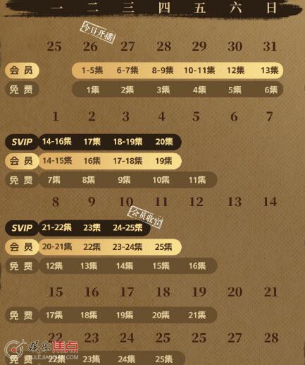 宋慈韶华录追剧日历